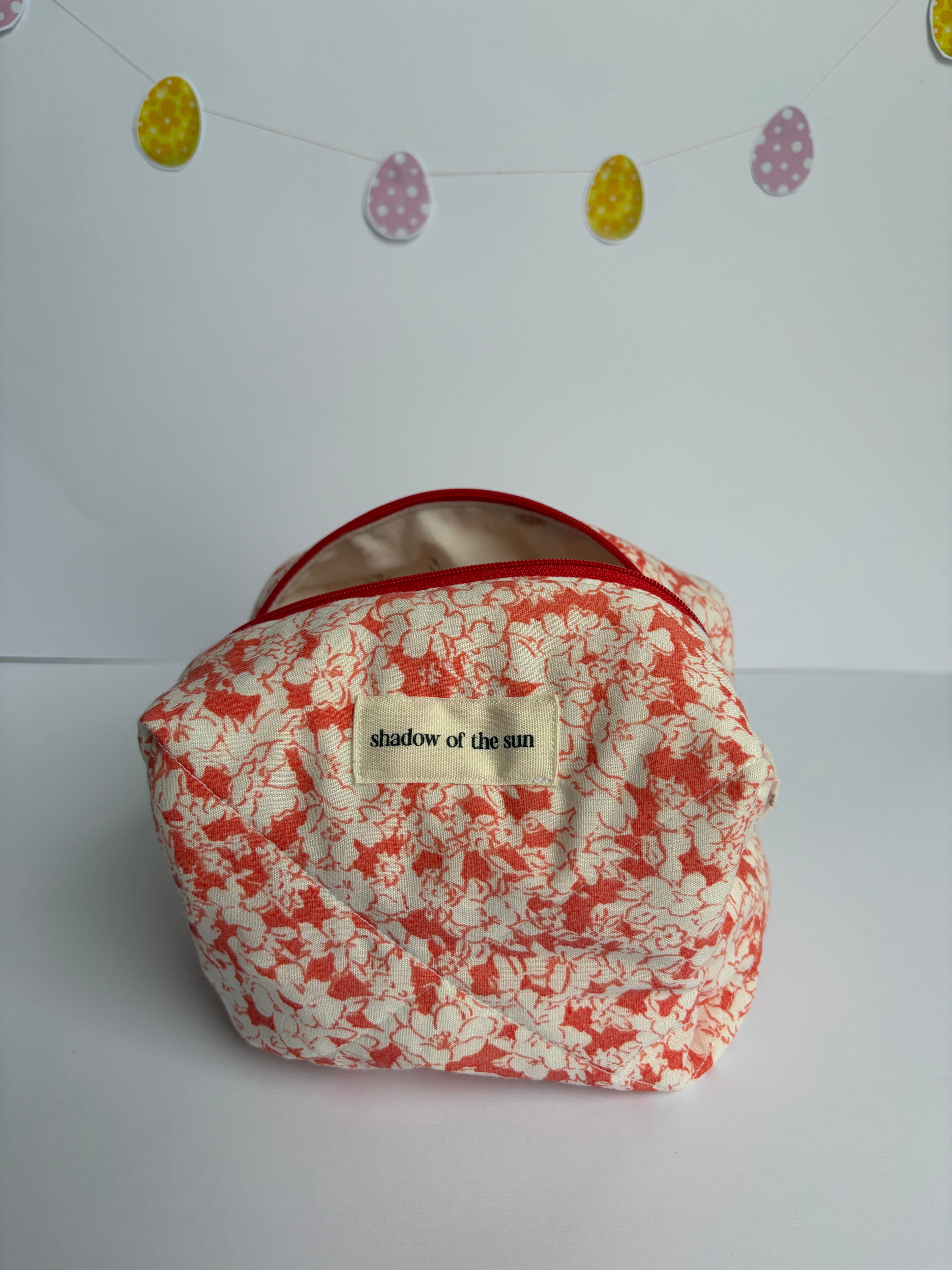 Not so perfect Red Floral Make up bag