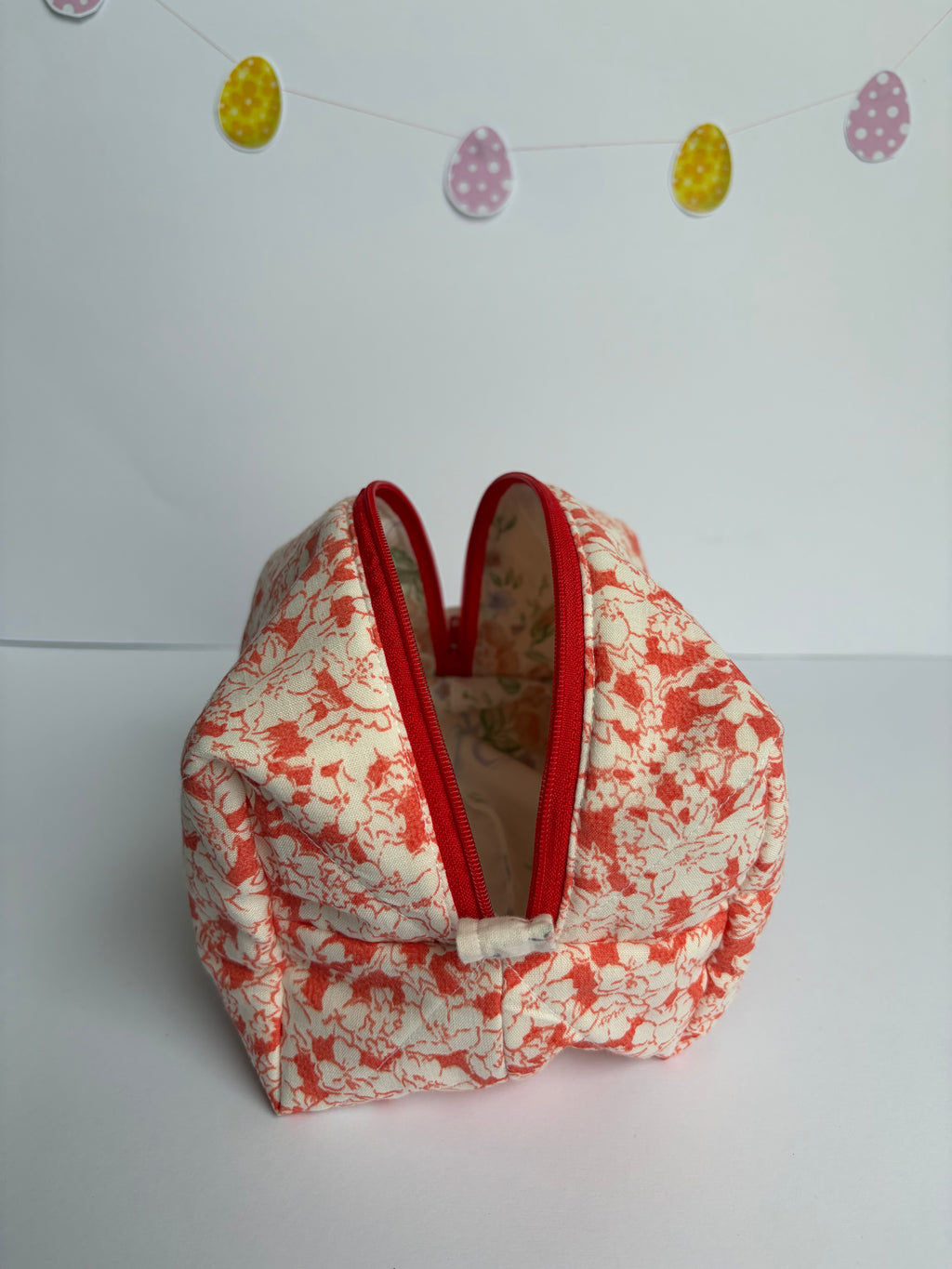 Not so perfect Red Floral Make up bag