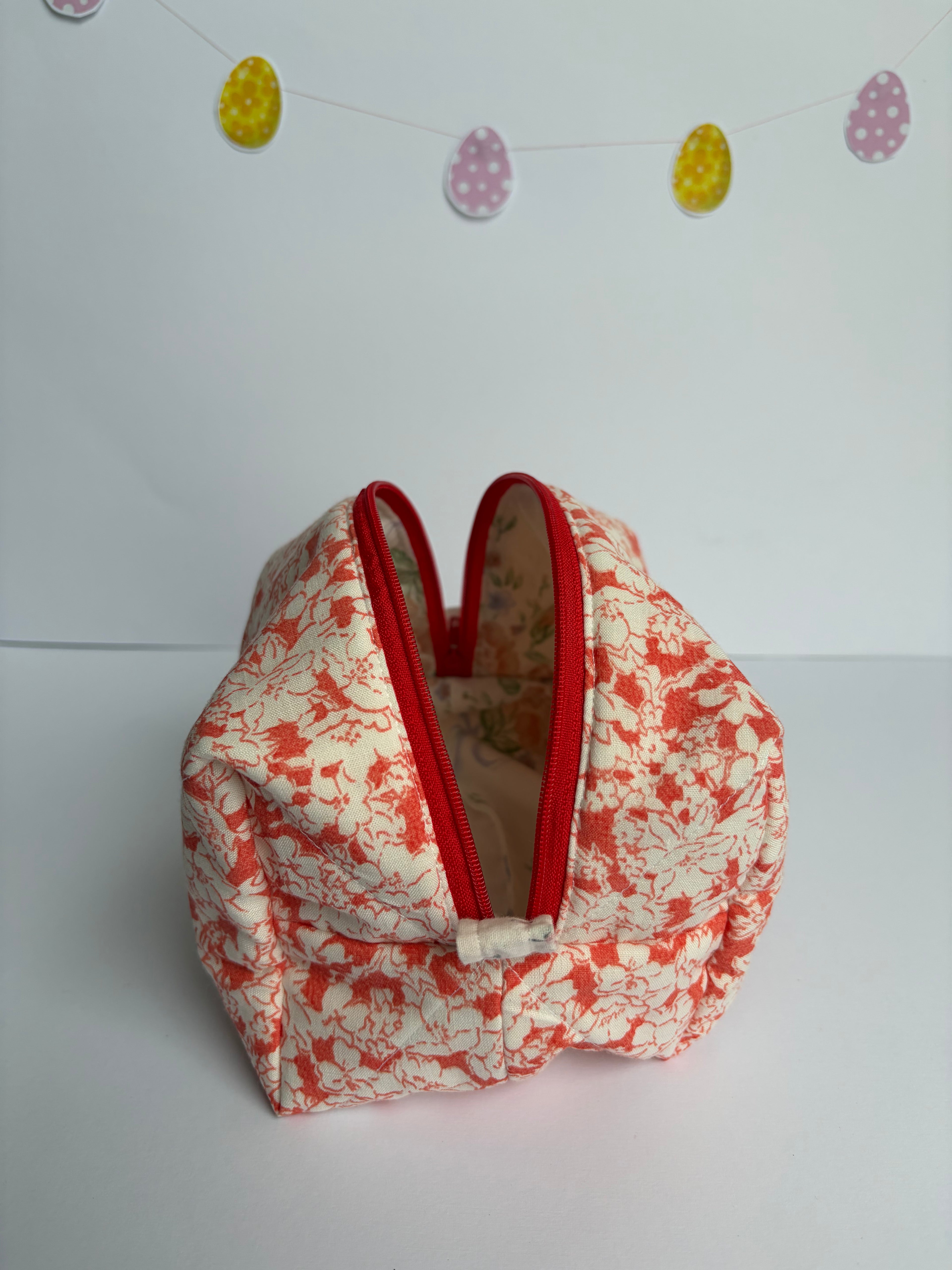 Not so perfect Red Floral Make up bag