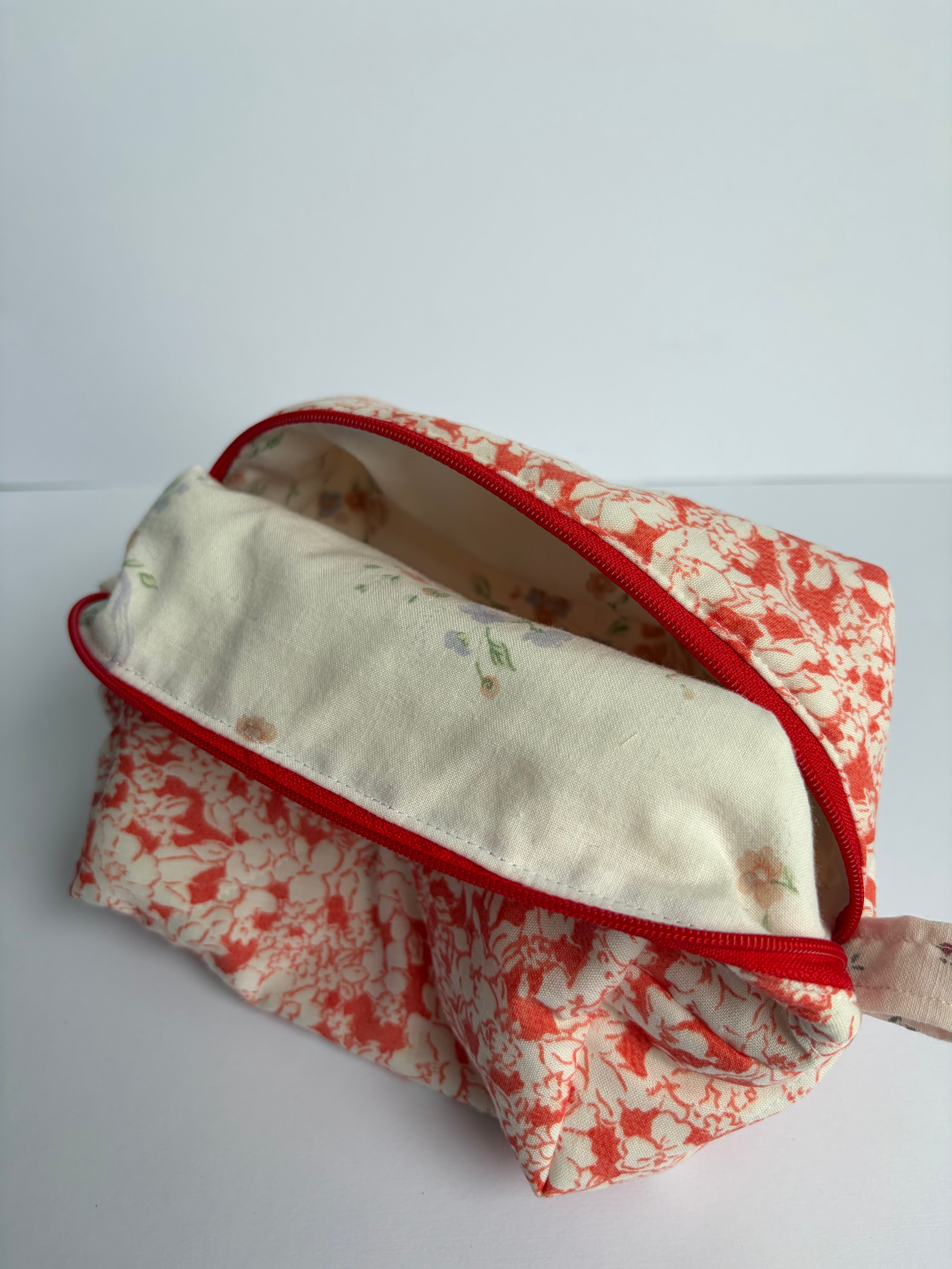 Not so perfect Red Floral Make up bag