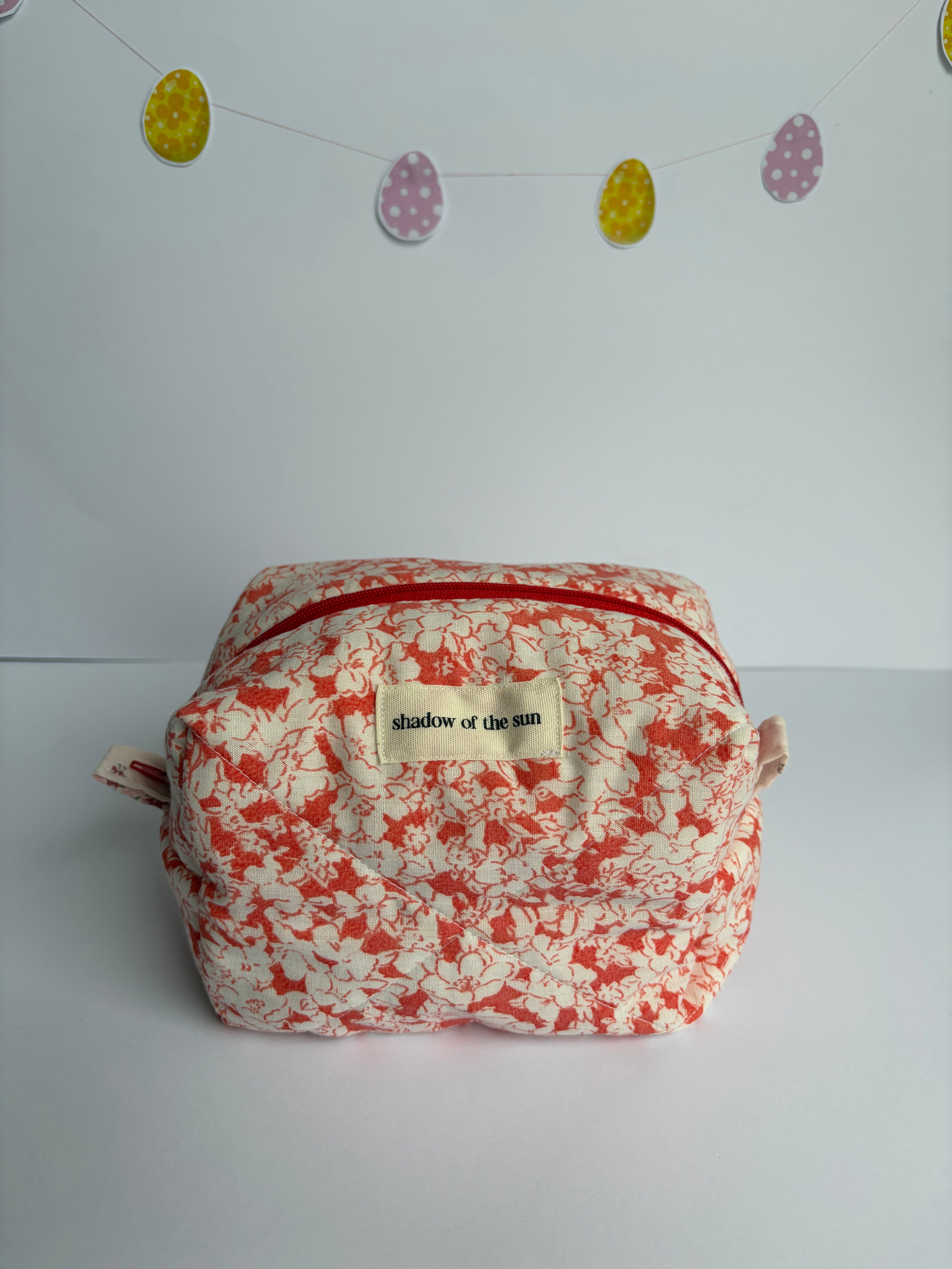 Not so perfect Red Floral Make up bag