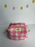 Not so perfect Pink Gingham Make up bag