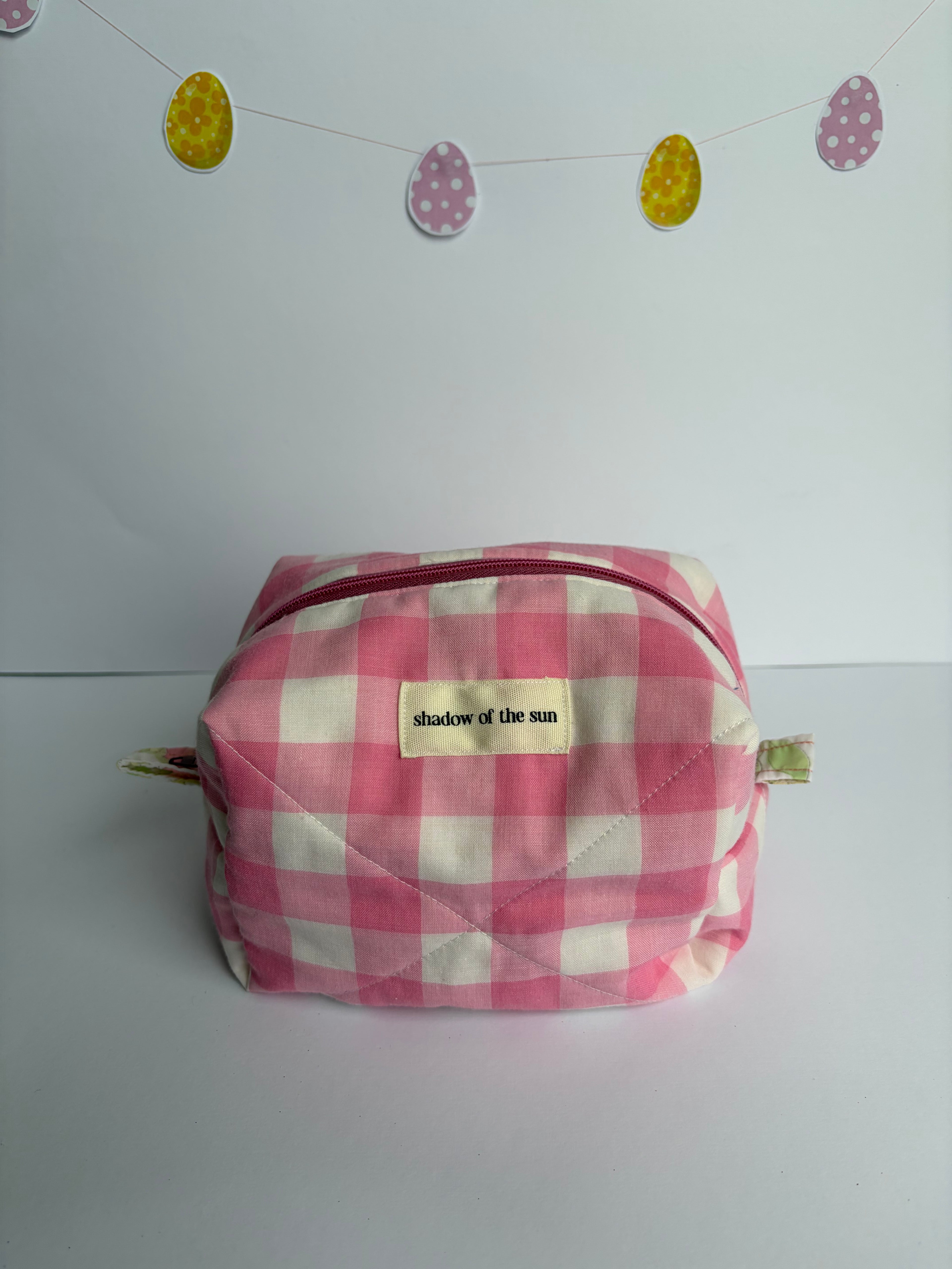 Not so perfect Pink Gingham Make up bag