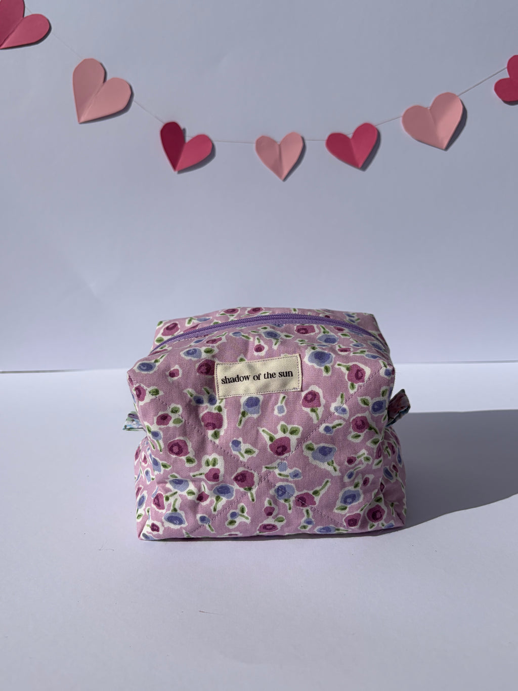 Vintage floral purple Make up bag