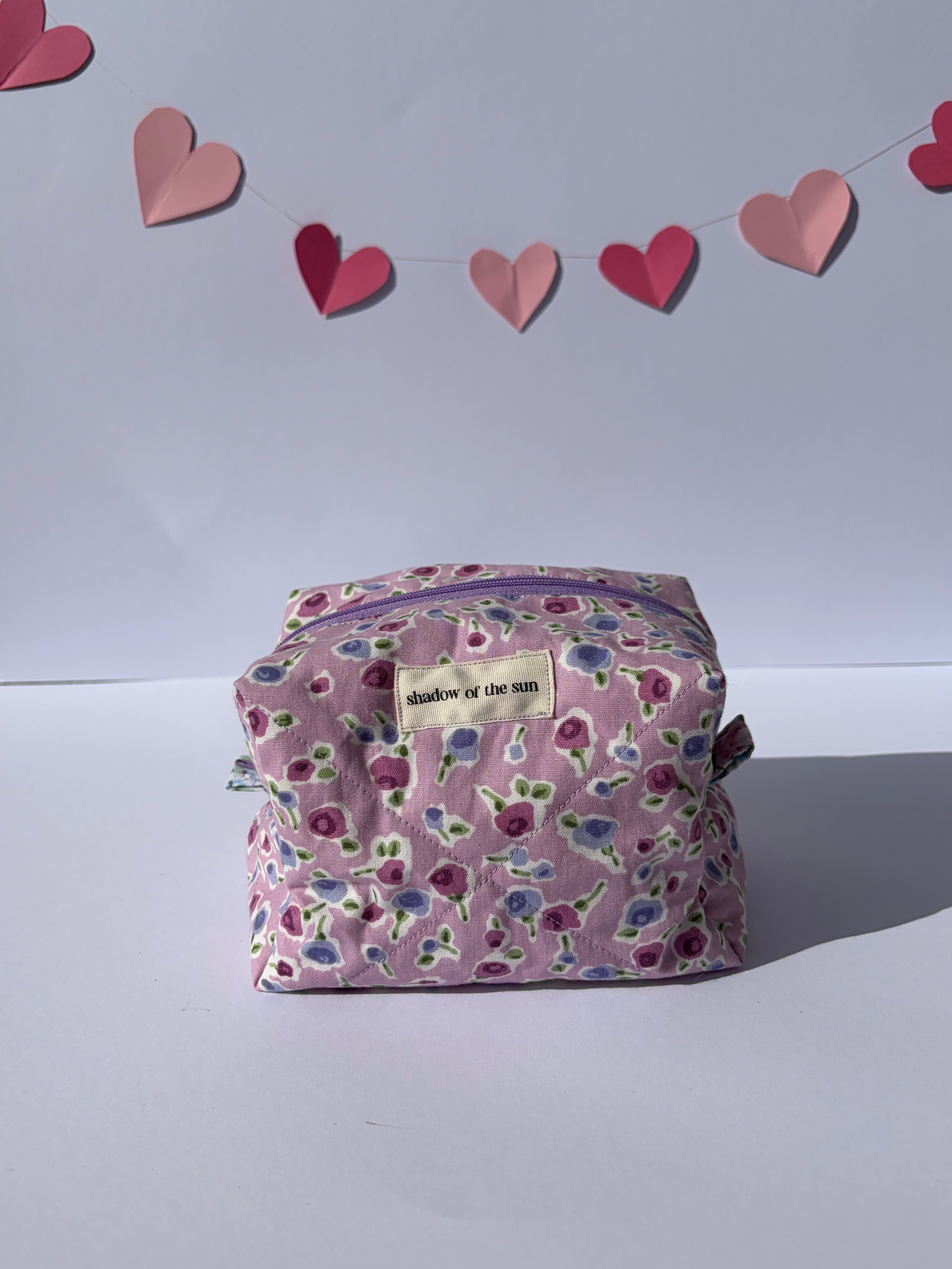 Vintage floral purple Make up bag