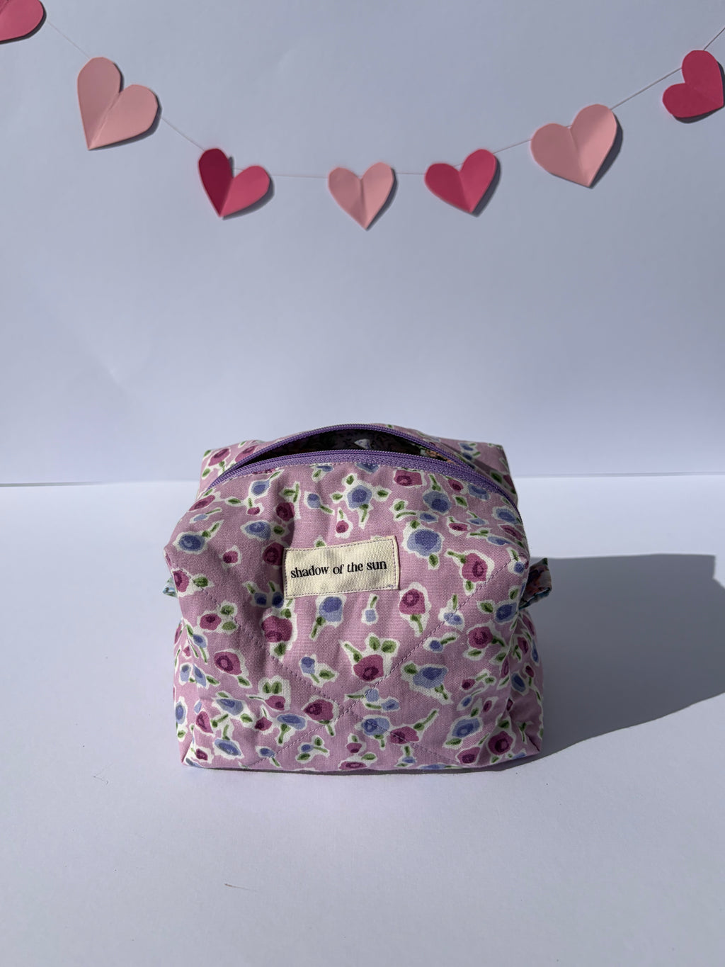 Vintage floral purple Make up bag