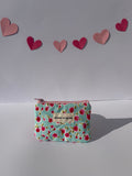 Vintage floral teal Coin Pouch