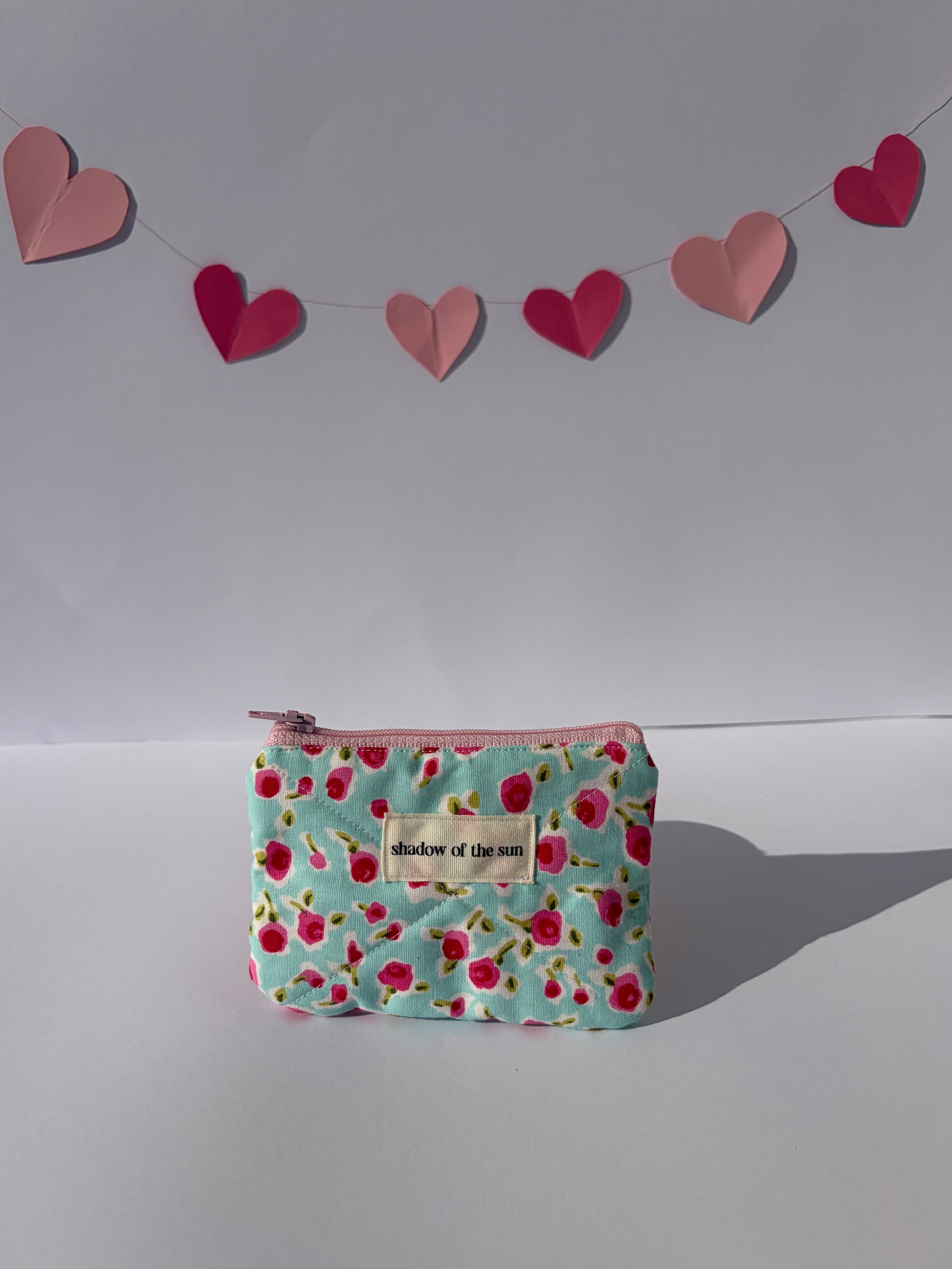 Vintage floral teal Coin Pouch