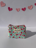Vintage floral teal Coin Pouch