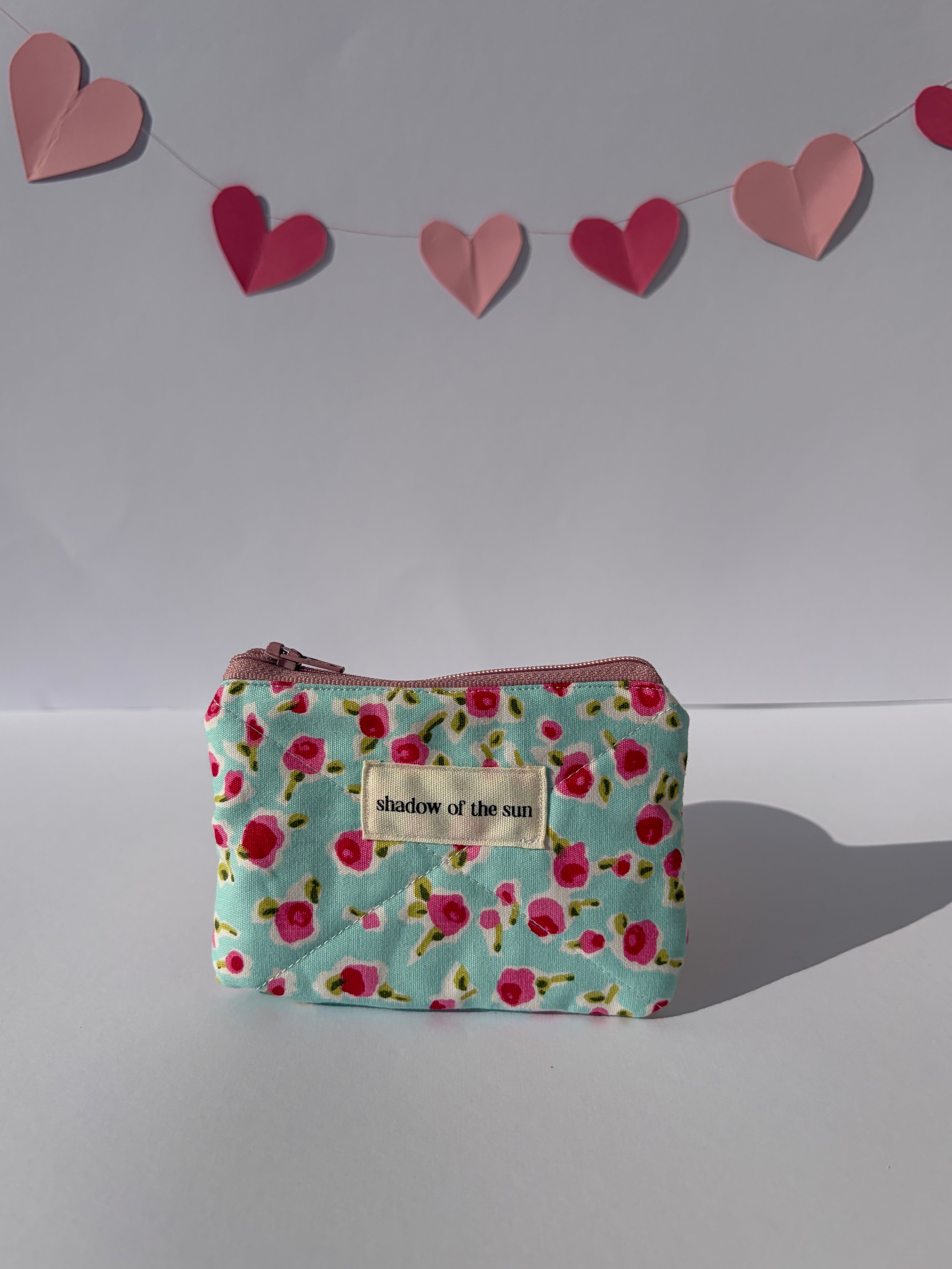 Vintage floral teal Coin Pouch