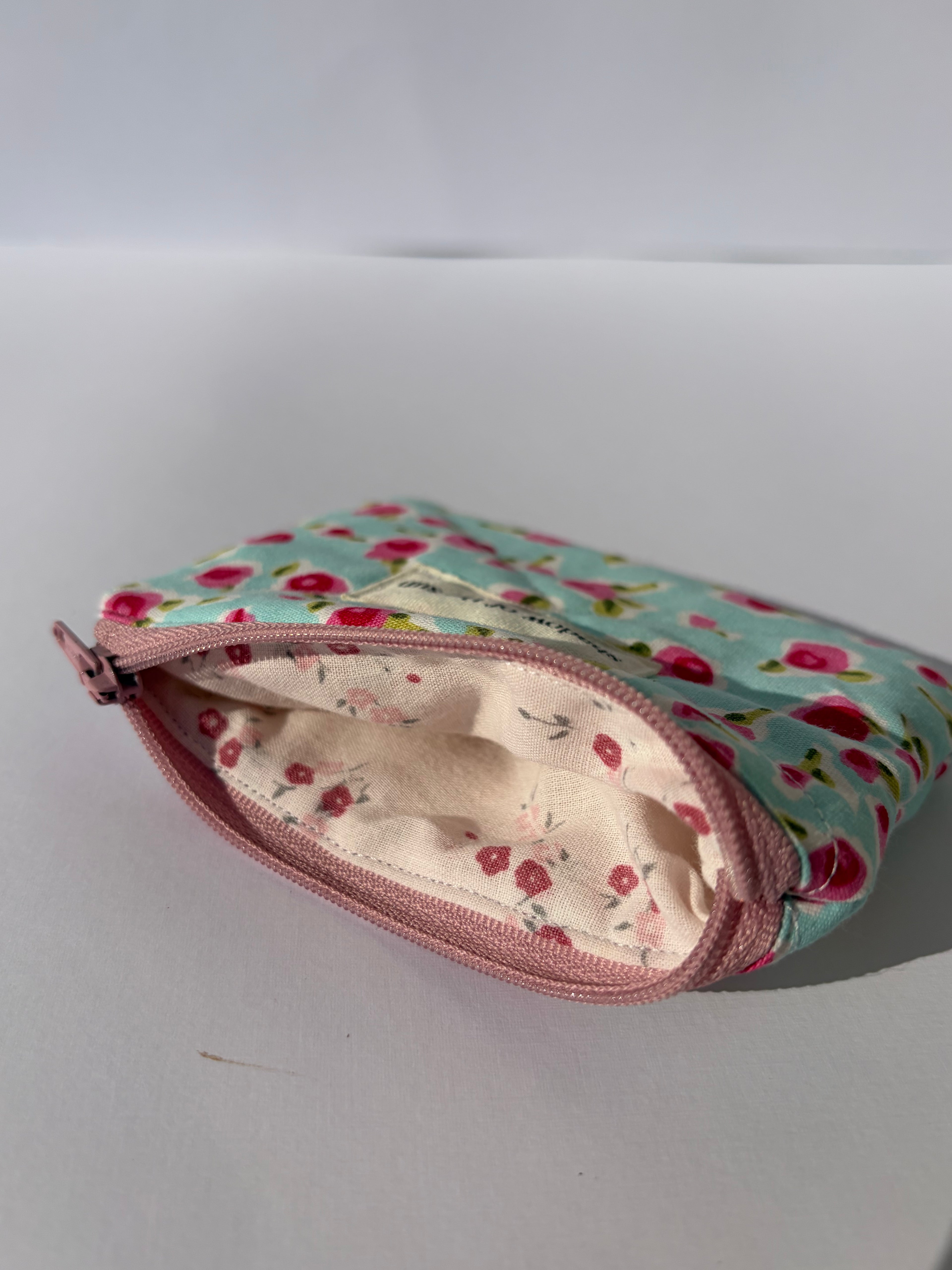 Vintage floral teal Coin Pouch