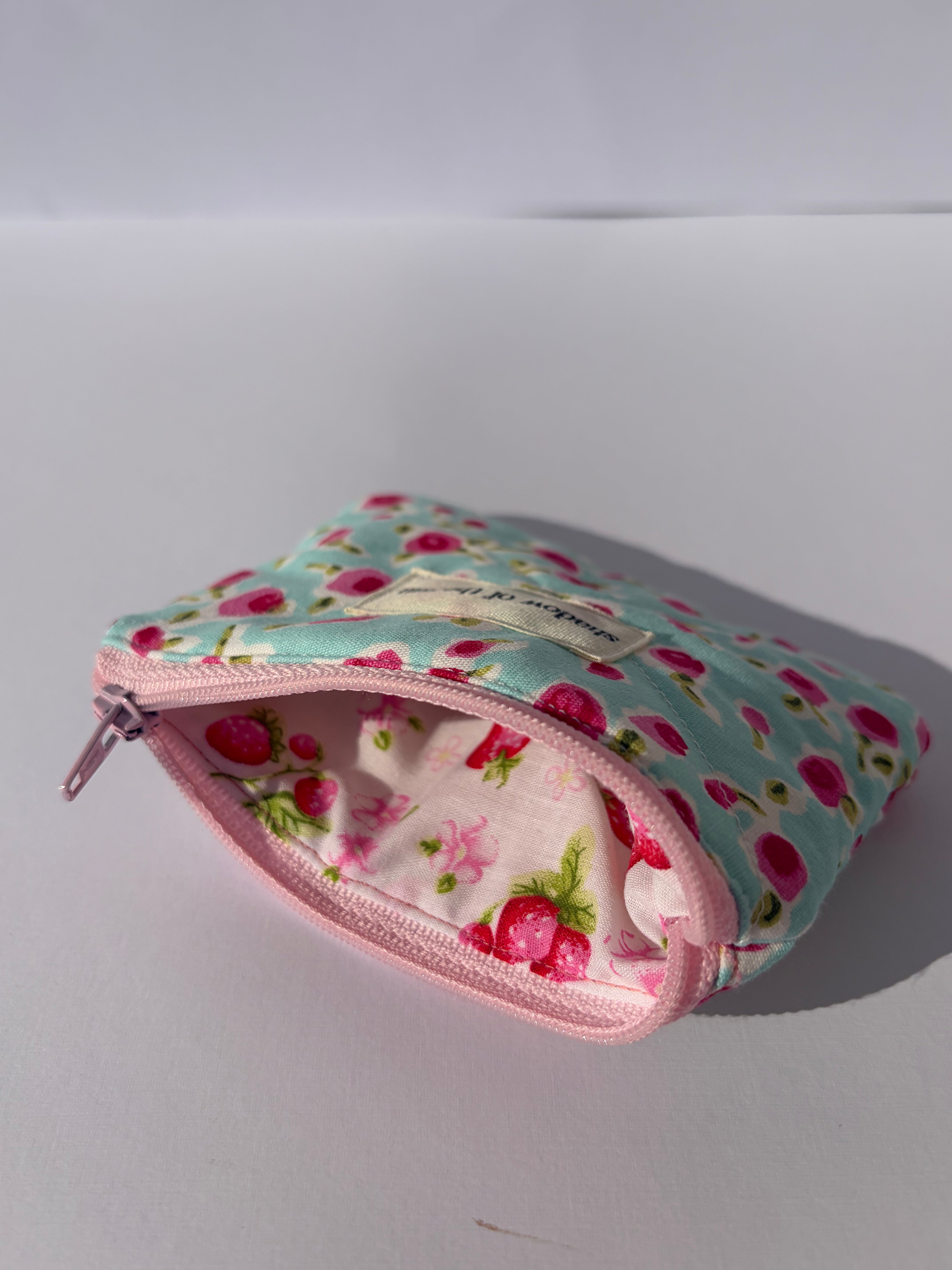 Vintage floral teal Coin Pouch